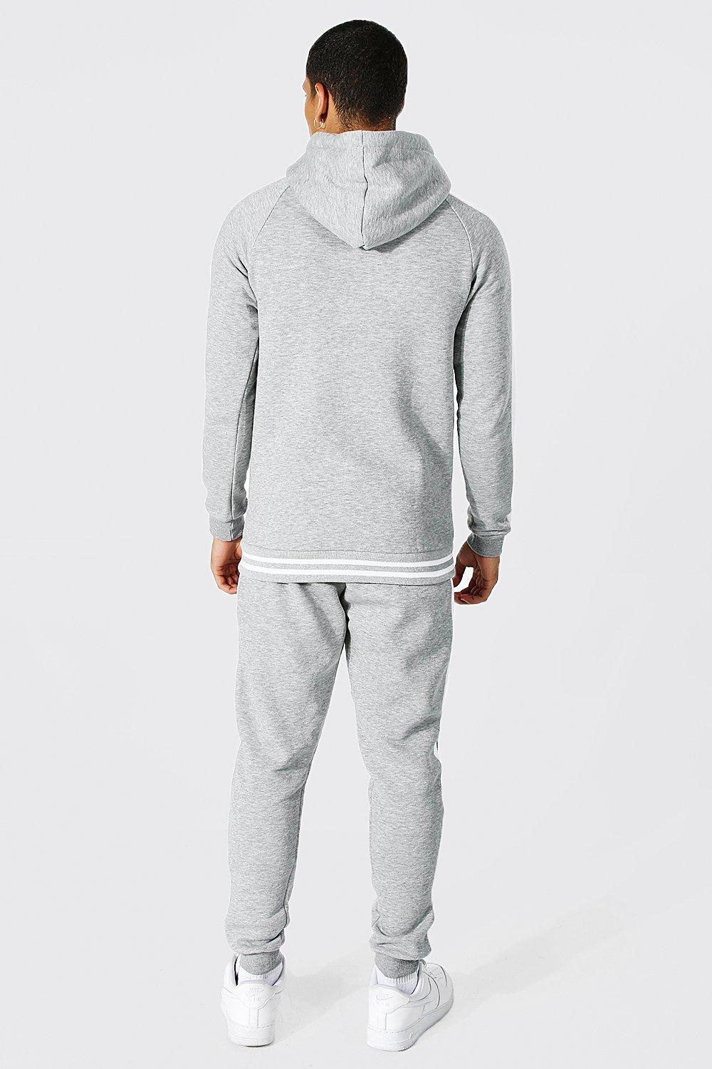 Grey muscle fit tracksuit online